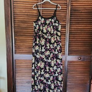 Torrid Disney Rapunzel Black Floral Maxi Dress Size 2